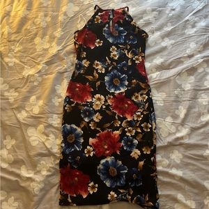 floral january 7 midi dress blue floral size large